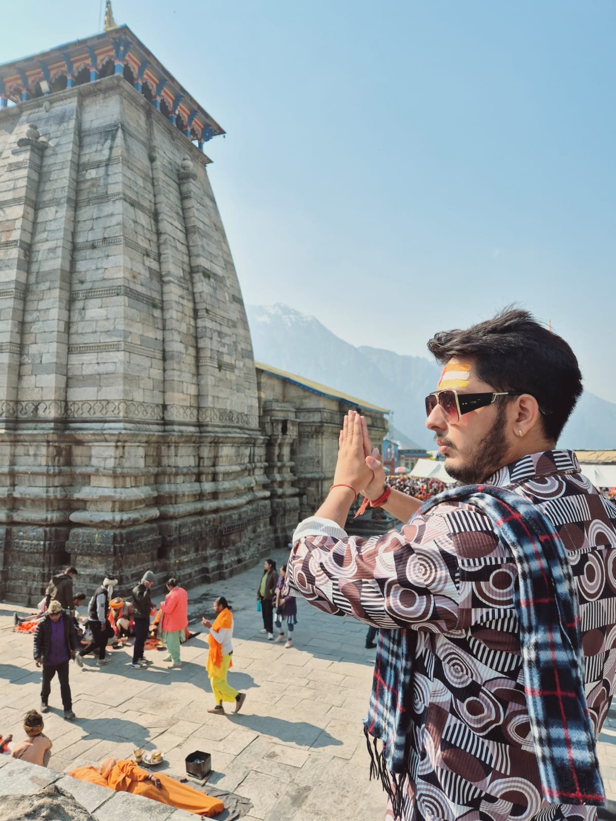 Naresh Joshi visiting a temple