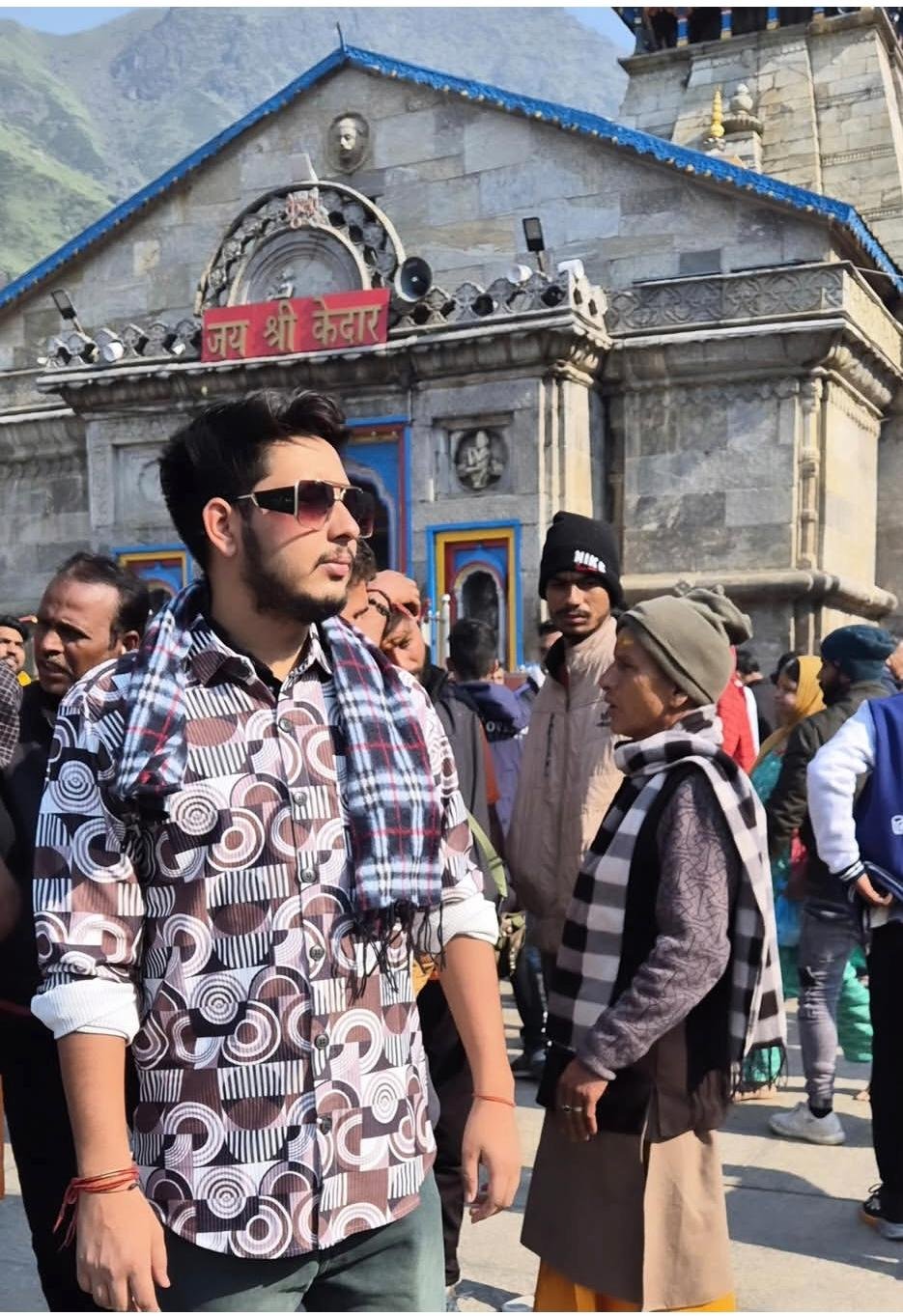 Naresh Joshi visiting a temple